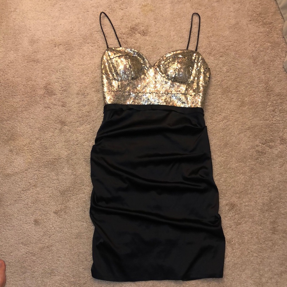 Bolbau black and silver sequins party dress